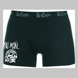 Nu Metal čierne trenírky BOXER s tlačeným logom, top kvalita 95%bavlna 5%elastan